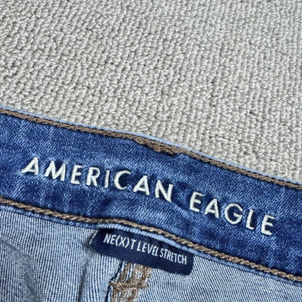 American Eagle Midi Shorts Blue Distressed Pockets Women’s Size 4 - Picture 9 of 11